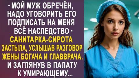 -Мой муж обречён, надо уговорить его подписать на меня всё наследство, - санитарка-сирота застыла...