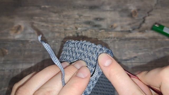Мк вместительной осенней сумки из полиэфирного шнура.