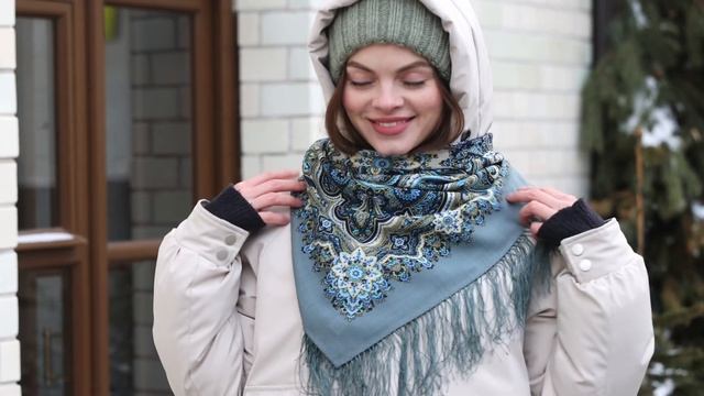 Платок шерстяной с шелковой бахромой "Розмарин", 1850-1, 89 смотреть онлайн