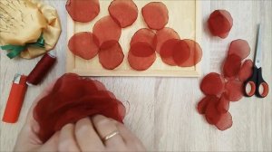 Цветок из вуали своими руками, самый лёгкий способ.