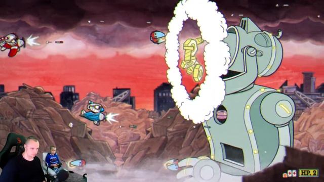Cuphead - #21 ➤ Робот доктора Кашля ➤ Свинг на свалке ➤ Совместное Прохождение игры Капхед ➤ Капхет