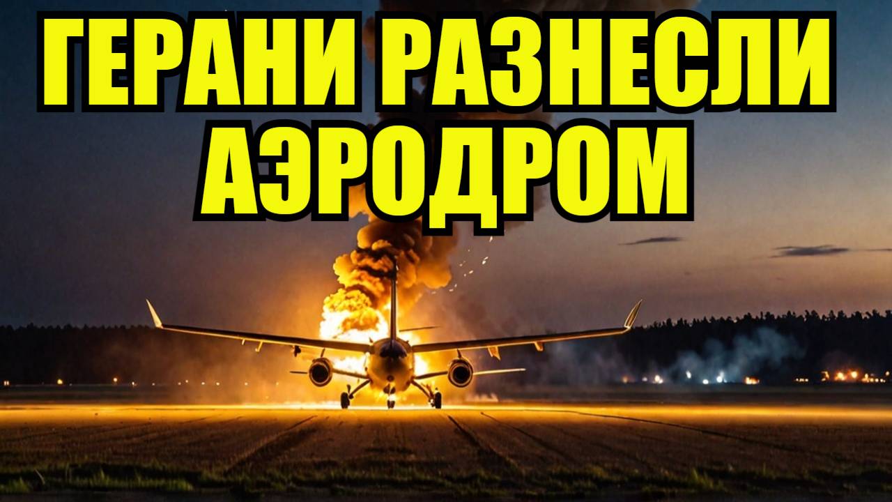 ВСЁ В ОГНЕ! Русские Герани дотянулись до аэродрома под Киевом смотреть онлайн