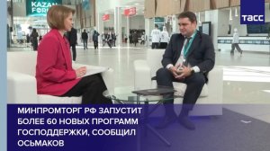 Минпромторг РФ запустит более 60 новых программ господдержки, сообщил Осьмаков