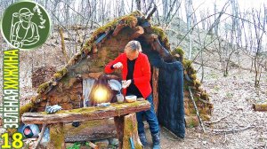 Одна живу в Зеленой Хижине | Начинаю делать навес | Простая жизнь в глуши | 18 |