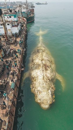 Наблюдение за морским монстром в порту с FPV дрона
