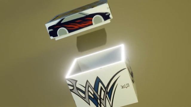 3 д графика анимация стилизованной коробки. смотреть онлайн