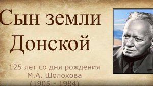 Сын земли Донской (М.А. Шолохов)