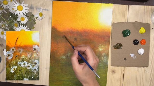 Как нарисовать ромашки на закате смотреть онлайн