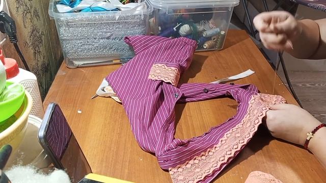 Кухонный фартук из рубашки своими руками без машинки. смотреть онлайн