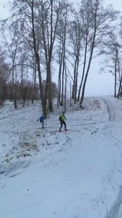 Успел покататься на лыжах до оттепели #лыжи