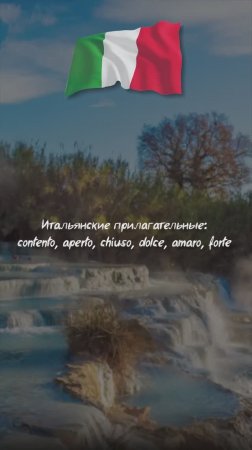 Итальянские прилагательные: contento, aperto, chiuso, dolce, amaro, forte