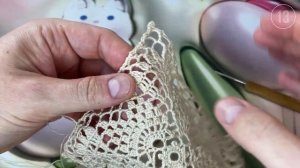 Скатерть крючком, Фернанда, часть 2 из 3 (10-16 ряд)