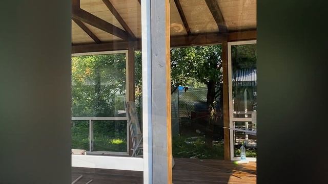 Беседка 6*4 цоколь лестница Остекление ПВХ