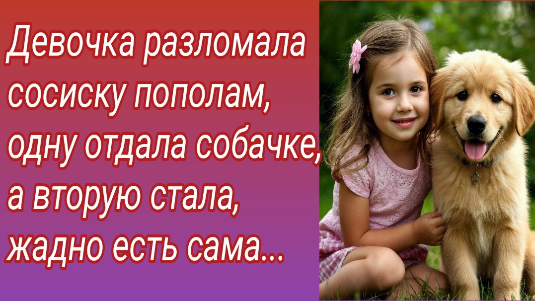 Рассказ/Девочка разломала сосиску пополам, одну отдала собачке, а вторую стала... /Истории из жизни