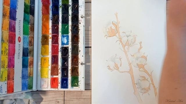 Хлопок акварелью #watercolor #хлопок #творчество #рисую