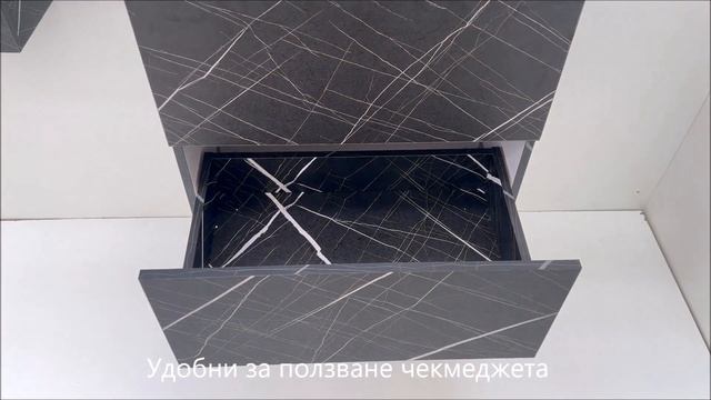 Водоустойчив шкаф за баня от ПВЦ, черен мат, като камък смотреть онлайн