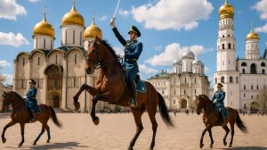 🇷🇺 4K МОСКВА. Развод караула Президентского полка на Соборной площади Кремля.