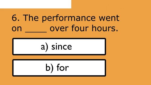 For or Since _ Grammar quiz (360p) смотреть онлайн