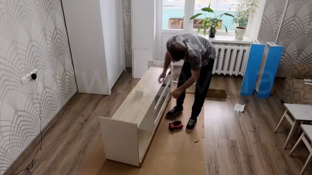 Монтаж білої тумби під телевізор HOLTEN BRW | ХОЛТЕН БРВ #ме