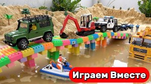 Машинки мультики 🛻 Спасательная миссия: кран, полиция и игрушечные грузовики 🛻 Видео для детей