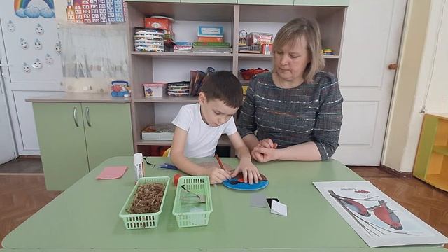 Аппликация Снегирь