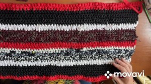 Новый коврик из старых вещей. Вязание крючком.