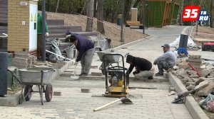 Устранять дефекты начали на новой Октябрьской набережной в Череповце