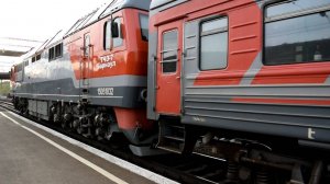 Тепловоз ТЭП70БС-223. Отправление.