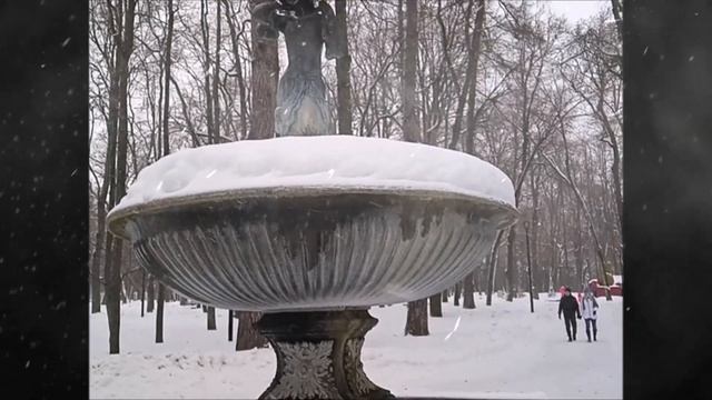 Снег в парке