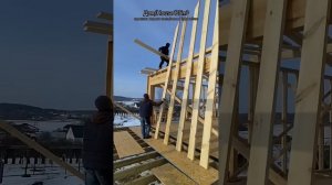 Дом 125м² Подготовка и установка стропил второго света