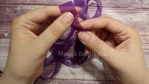 Проще бантика нет,из органзы 2 см #канзаши #diy #канзашим?