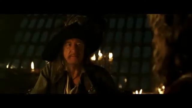 Барбосса говорит как снять проклятие. Пираты Карибско