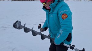 Пластиковый шнек для ледобура 150 Тонар. Тестирование н