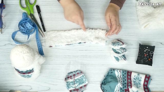СНЕГОВИК из носка своими руками. DIY SNOWMAN made from a sock. смотреть онлайн