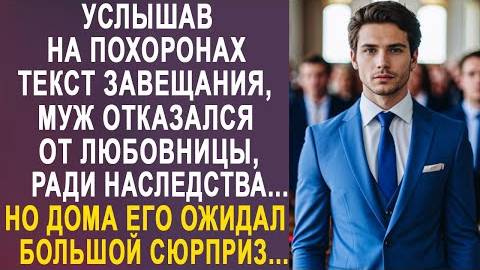 Услышав на похоронах текст завещания, муж отказался от любовницы, ради наследства... Но дома его...