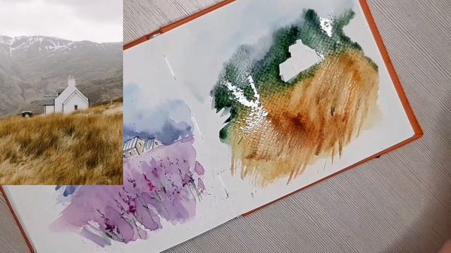 Рисуем пейзаж акварелью #акварельныйпейзаж #урокирисования