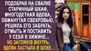 Подобрав на свалке старинный шкаф, многодетная вдова, обманутая свекровью, решила его забрать...