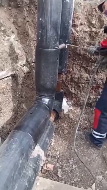 Изоляция стыков труб #теплотрасса #гуково #стройка #во?