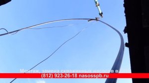 Демонтаж промышленного скважинного насоса Pedrollo 4SR спецтехникой. скважина в Лупполово