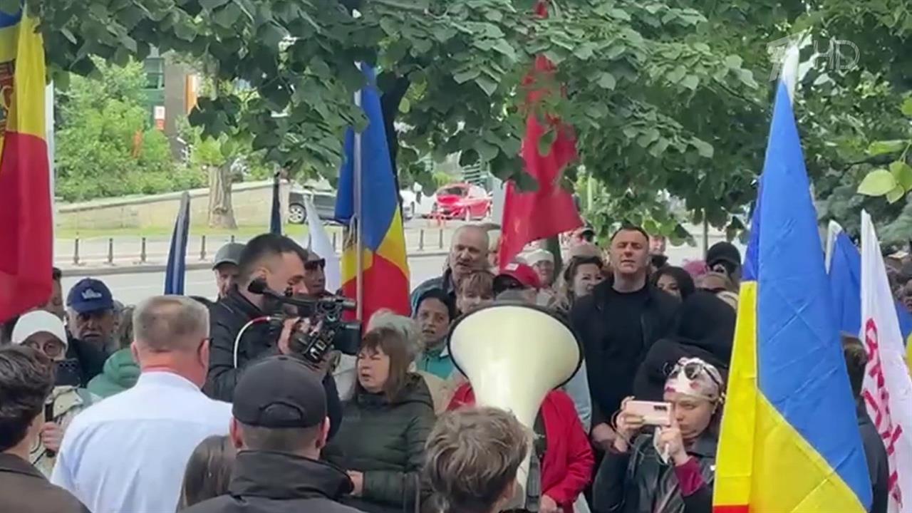 Сторонники главы Гагаузии Евгении Гуцул вновь собрались у здания суда Кишинева