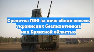 Средства ПВО за ночь сбили восемь украинских беспилотников над Брянской областью