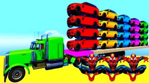 Мультики про Красочные машинки и грузовик мультики для детей Песня для малышей