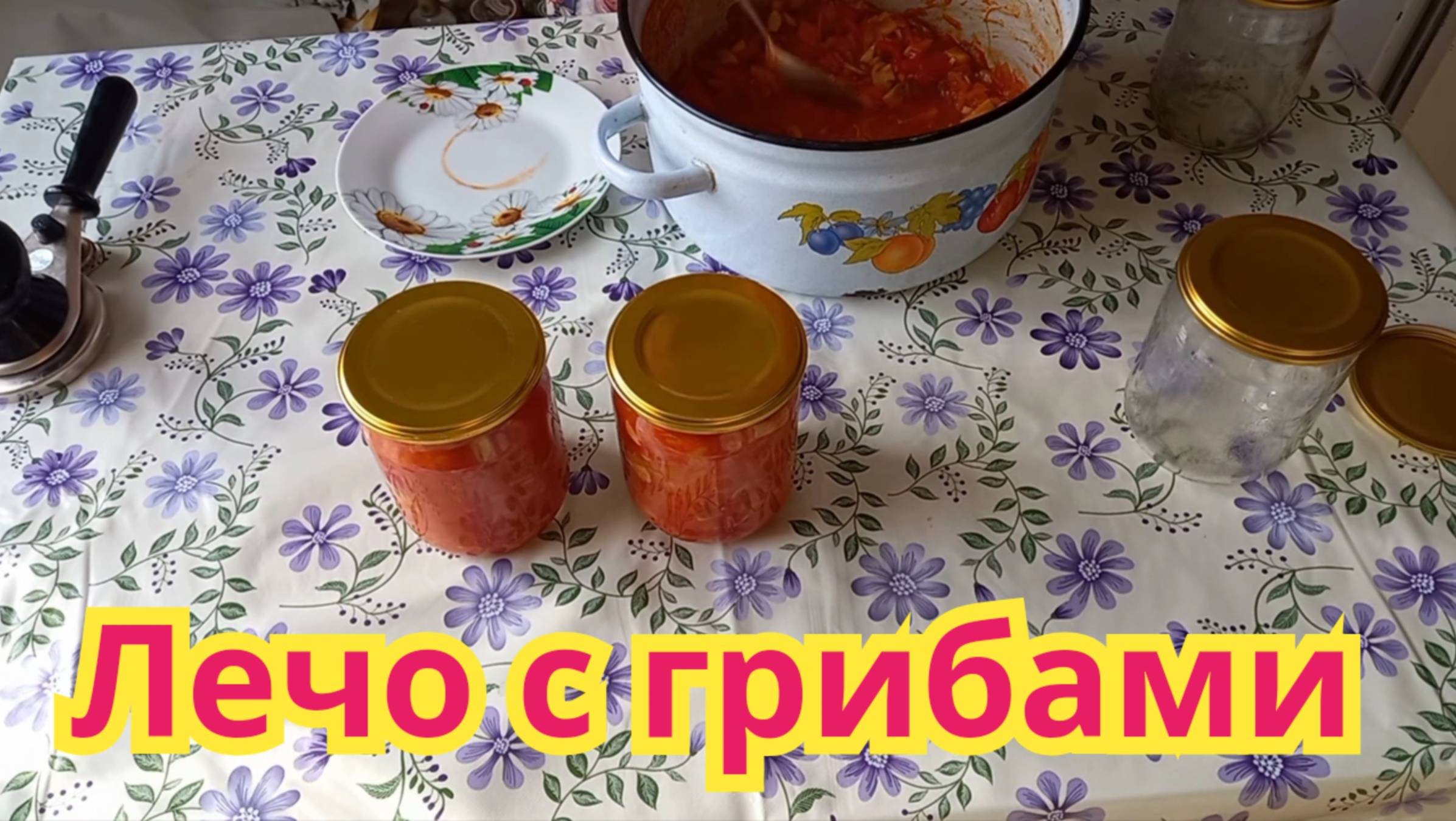 Вкусный салат на зиму. Лечо с морковью ,луком и шампиньонами.