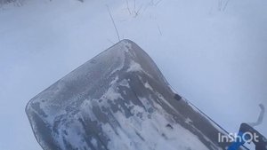 Мотобуксировщик по глубокому снегу. С модулем толкач