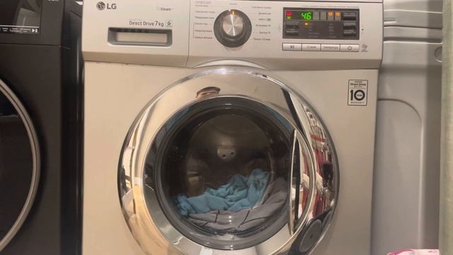 Стирка простыни и полотенец на LG: Хлопок 60 1200об/мин (по? смотреть онлайн