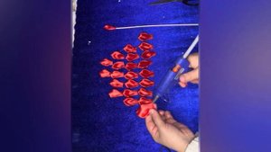 Цветы георгина из атласных лент, легко и быстро. #георг