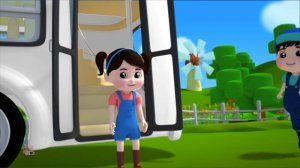 Колеса на автобусе, уличные транспортные средства детей песня и обучающие видео