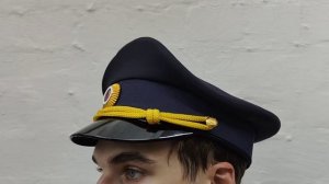 Фуражка Полиция офисная тк/ габардин нат/кожа с фурнит