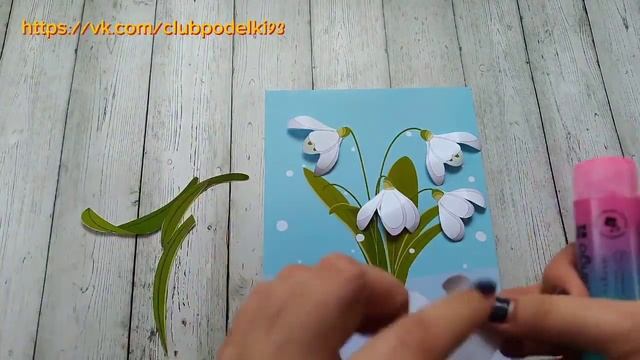 Аппликация из бумаги Подснежники Поделка своими рука?