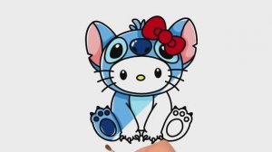 Как нарисовать Hello Kitty в одежде СТИЧА